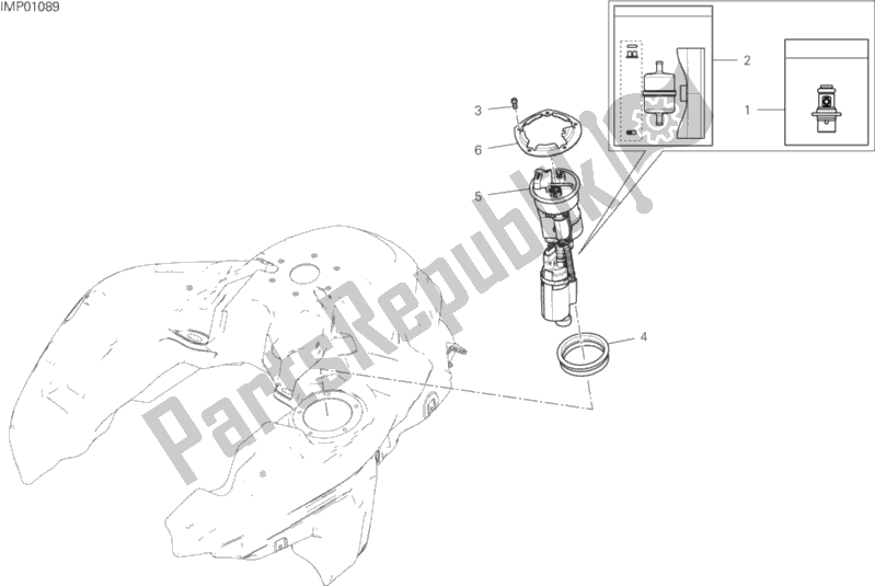 Toutes les pièces pour le Pompe à Essence du Ducati Multistrada 1260 S Pikes Peak USA 2020